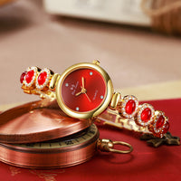 Women's Bracelet Round Dial Diamond Advanced Quartz Watch