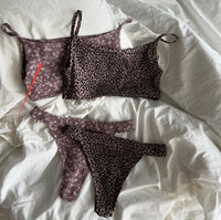 Strap Thong Panty Two-Piece Womens Loungewear Set