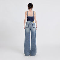 Wide Leg Jeans Women's High Waist Baggy Straight Trousers