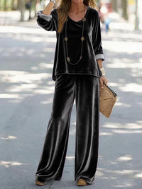 Stylish Minimalist And Relaxed Fit Womens Long Sleeve Set