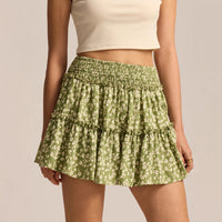 Women's High-waisted Elastic Waist Skirt With Lining