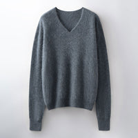 Versatile Loose-fitting Brushed Sweater In A Solid Color