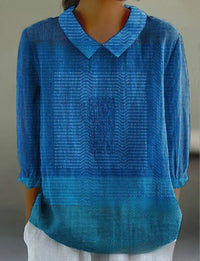 Loose Printed Crew Neck Casual Plus Size Women's Shirt