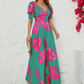 Casual V-neck Waist Wide Leg Jumpsuit For Women