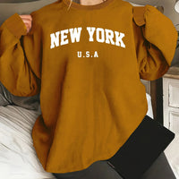 Hooded Sweatshirt Casual Long Sleeve Round Neck Women