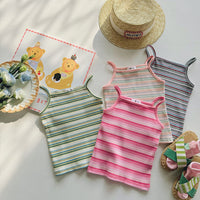Girls' Cartoon Embroidered Slim Stretch Casual Vest