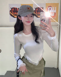 Fashionable Slim-fit Long-sleeve T-shirt Designed Specifically For Trendy Girls