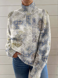 Women's Simple Printed Casual Coat Cardigan Sweater