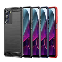 For Moto G20 Phone Case Brushed Carbon Fiber Protective Cover