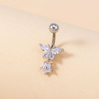 Micro-inlaid Butterfly Belly Button Piercing With Zircon