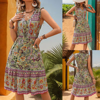Foreign Trade Ethnic-style Printed Dress Elegant Style