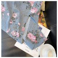 Large Design Split Denim Skirt