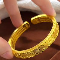 Womens Sunflower Heart Sutra Open Bracelet