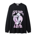 Portrait Heart Shape Printed Long Sleeve Men's Ins