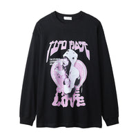 Portrait Heart Shape Printed Long Sleeve Men's Ins