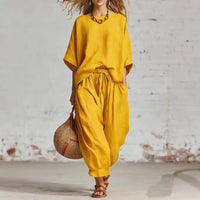 Women's Solid Color Loose Casual Set