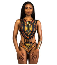New One Piece Swimsuit With  Bikini Print