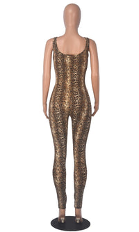 Big U-neck Printed Jumpsuit Fashion Women's Wear