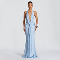 Strapless Sexy Backless Slit Maxi Dress