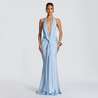 Strapless Sexy Backless Slit Maxi Dress