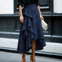 New Irregular Wave-Hem Elegant Skirt