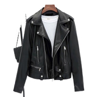 Womens Short Korean-style Slim-fit Black Jacket