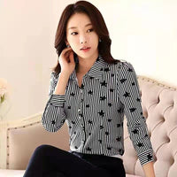 Three-quarter Sleeve Slimming Shirt Women's Long Sleeve Plus Size