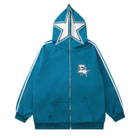 Niche Design Five-pointed Star Casual Zip Coat