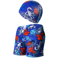 Summer Children's Cute Cartoon Beach Pants Swimming Cap Suit