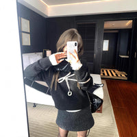 Full Score All-match Bow Pullover Sweater