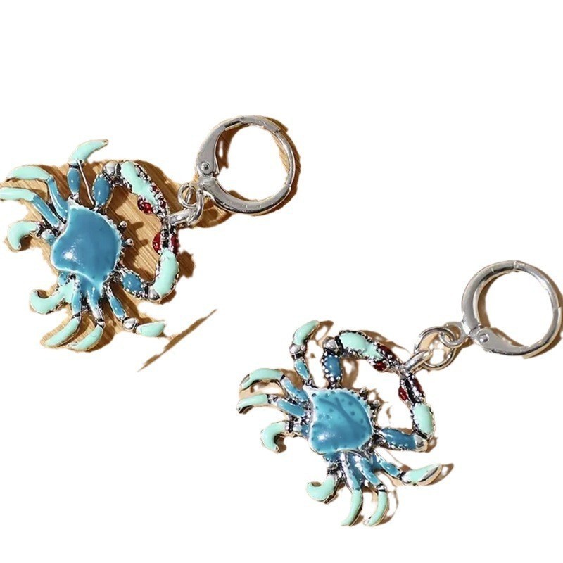 Women Earrings Elegant Crab Shape Earrings Glossy Metal Dangle Earring Crab Shape Drop Earring Party Hook Earrings Jewelry