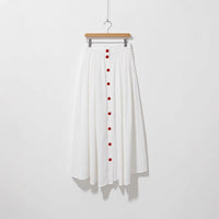 Womens High-Waisted White Pleated Fashionable Versatile Slimming Skirt