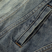 Washed And Worn Denim Clothes Jacket Men's Punk