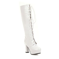 Platform Chunky-heeled Over-the-knee Boots With Crisscross Straps