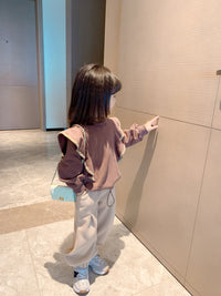 Girls' Suit Autumn And Winter Fleece Sweater Casual Pants