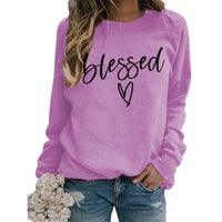 Love Print Round Neck Women's Top