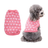 Autumn And Winter Warm Red Love Dog Clothes Sweater Skirt