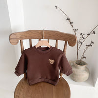 Baby Velvet Sweatshirt Baby Pullover Round Neck Warm Bottoming Shirt