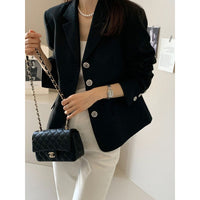 Slim-fit Tweed Jacket Long-sleeve Blazer