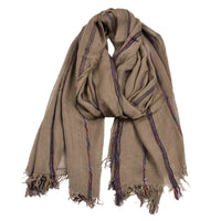 European And American Men's Ethnic Style Cotton And Linen Stripes Yarn-dyed Winter Foreign Trade Scarf Shawl Men