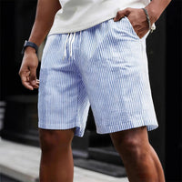 Striped Lace-up Sweatpants Minimalist Cropped Shorts