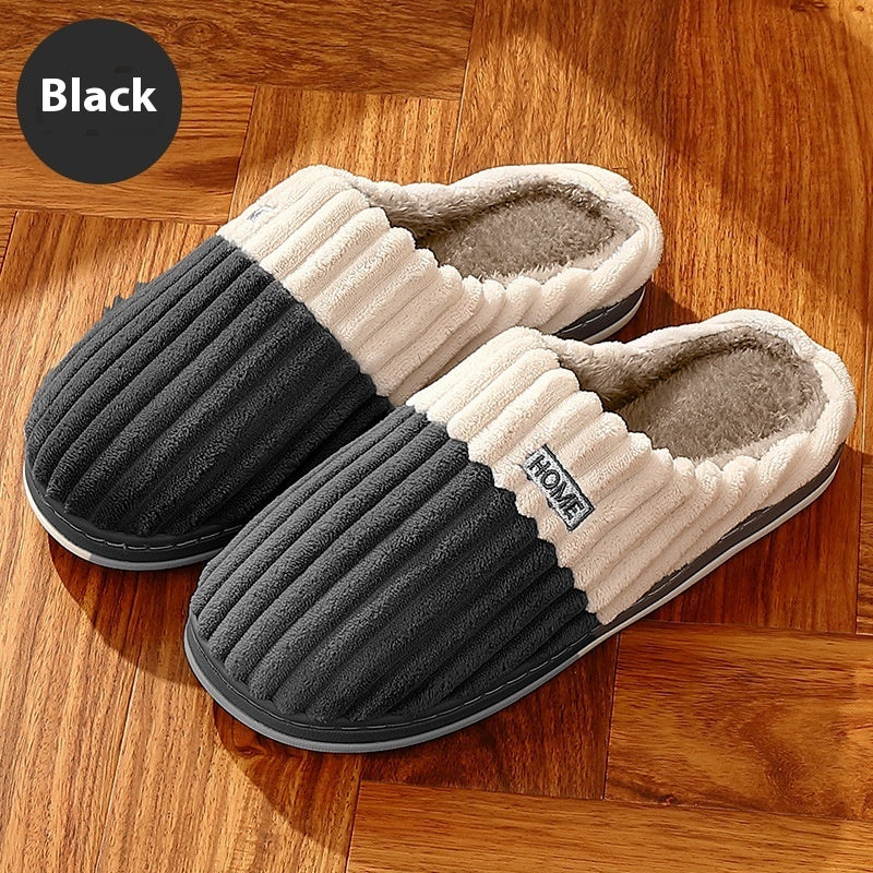 Men's Cotton Slippers Home Autumn And Winter Thick Bottom Non-slip Home