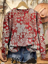 European And American Printing Long Sleeve Casual Top Autumn Winter Sweater
