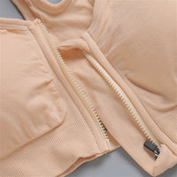 New Zipper Sports Seamless Double Shoulder Strap Zipper Underwear