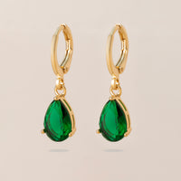 Retro Copper Inlaid Colorful Zircon Earrings Versatile For Women