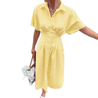 Fitted-waist Dress With A Slit At The Hem