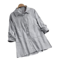 Cropped Casual Shirt With A Fitted Waist And Spliced Design