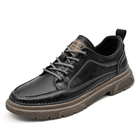 Low-cut Cowhide Upper Handmade Hikingcross-country Casual Shoes
