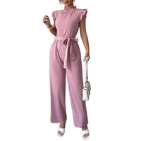 Simple Fashion Ruffled Short Sleeves Corset Jumpsuit For Women