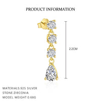 Silver Tassel Zircon Earrings For Women